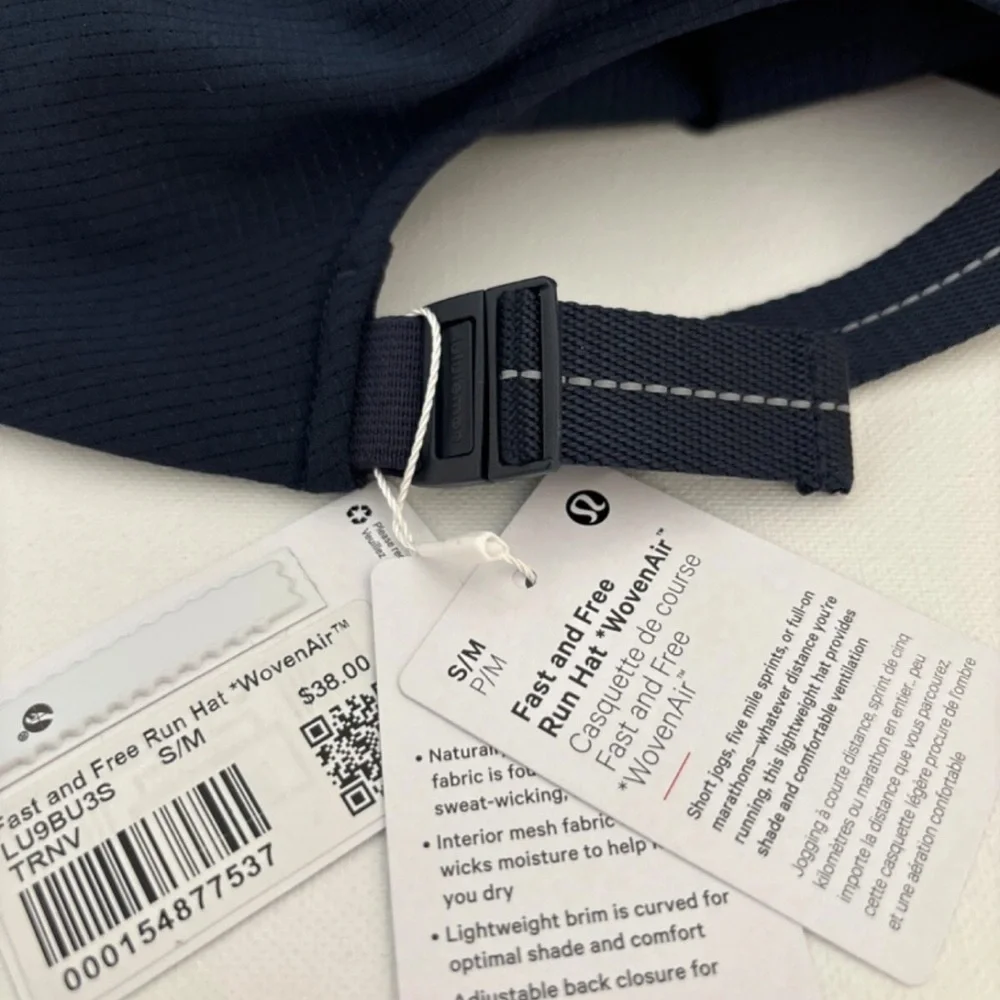 Lululemon FAST FREE RUN HAT *WOVENAIR SZ S M color true navy NWT $38 - Picture 4 of 7
